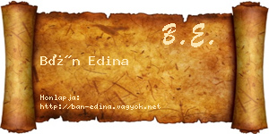 Bán Edina névjegykártya